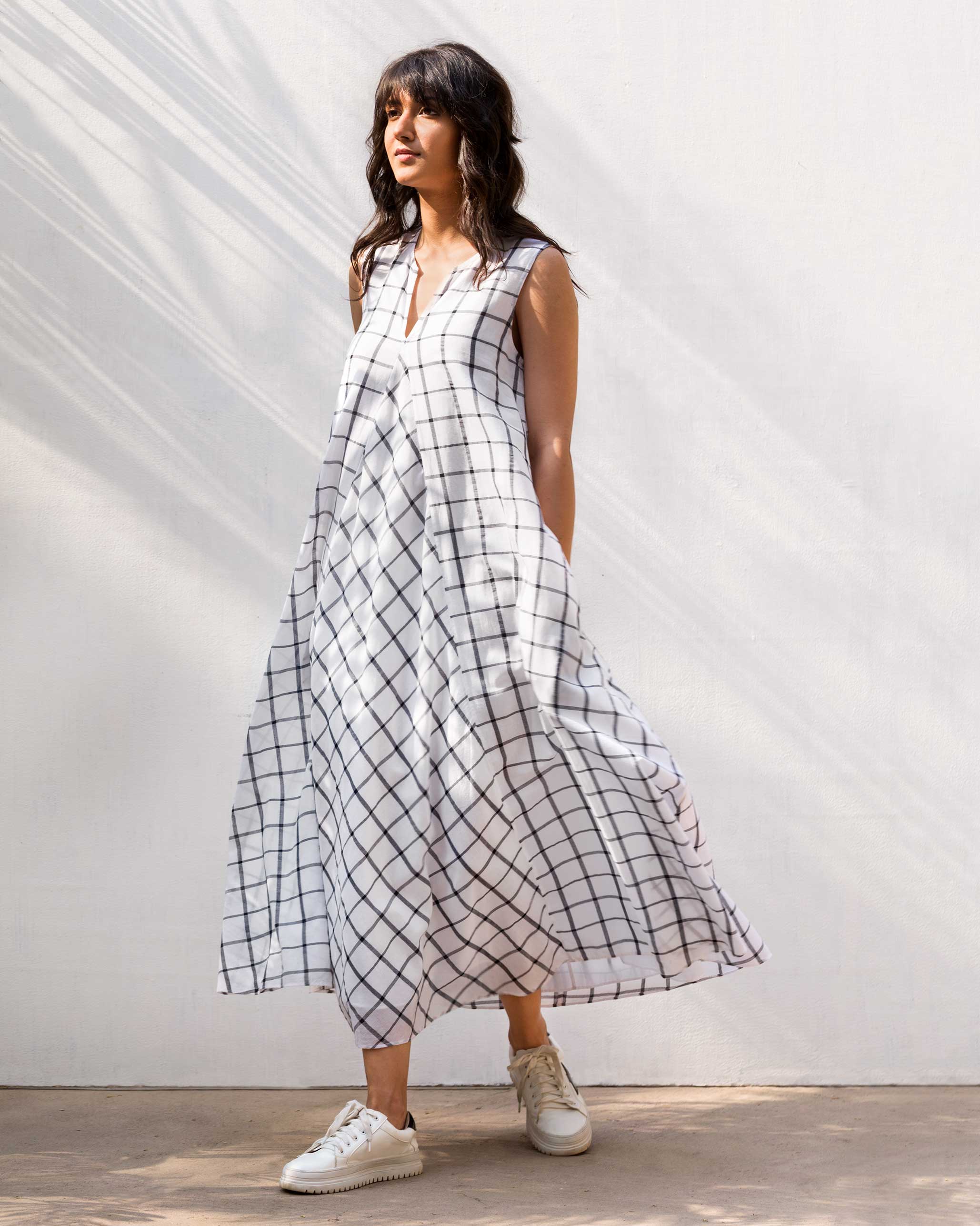 Trapeze Check Dress