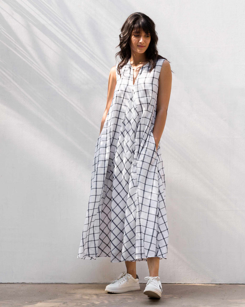 Trapeze Check Dress
