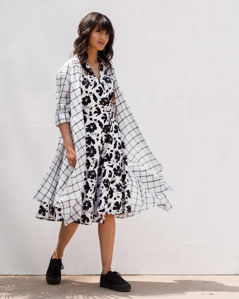 Wrap Dress - Black & White