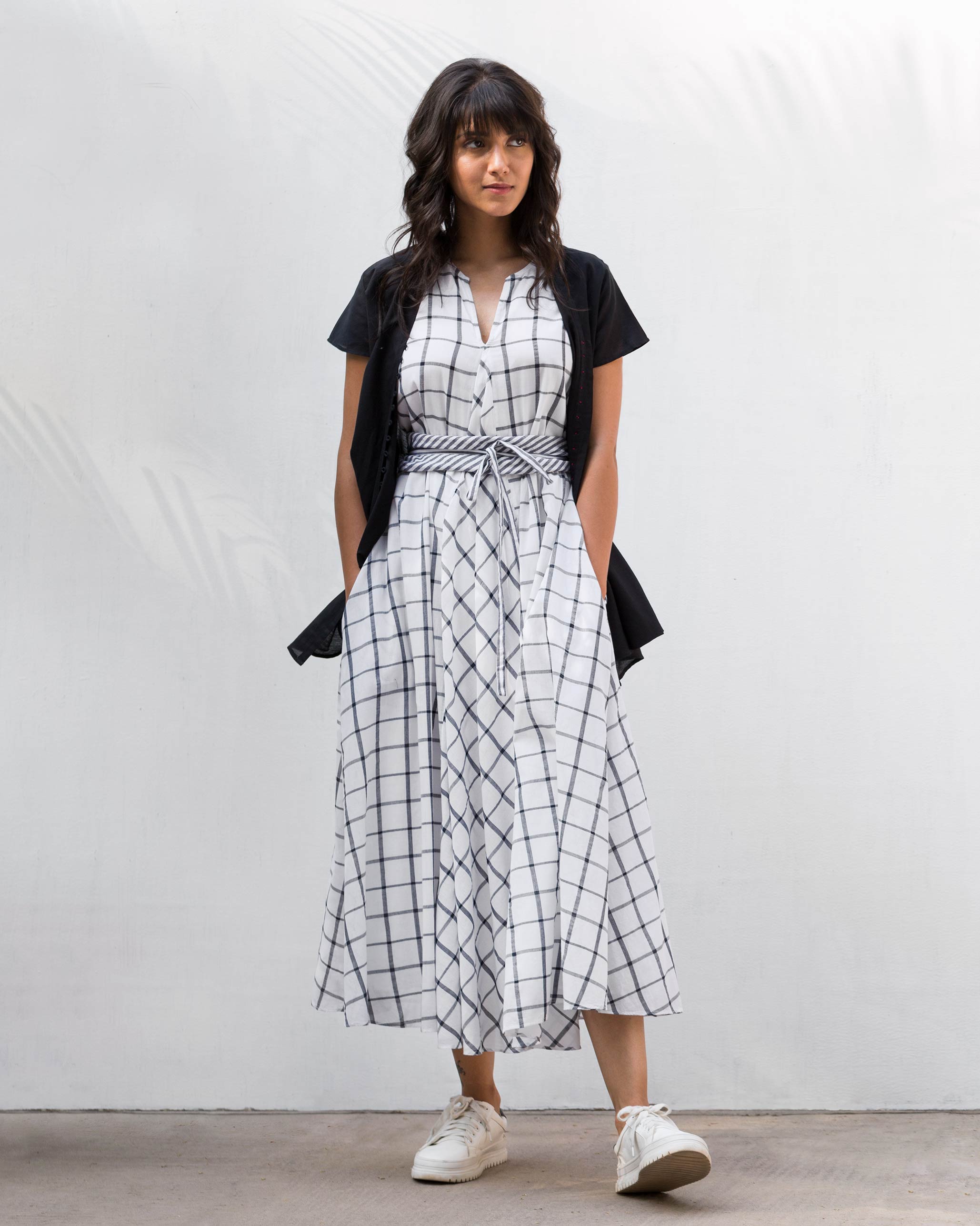 Trapeze Check Dress