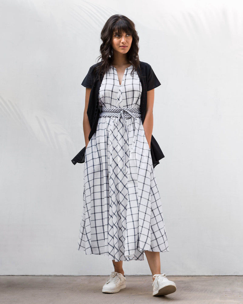 Trapeze Check Dress