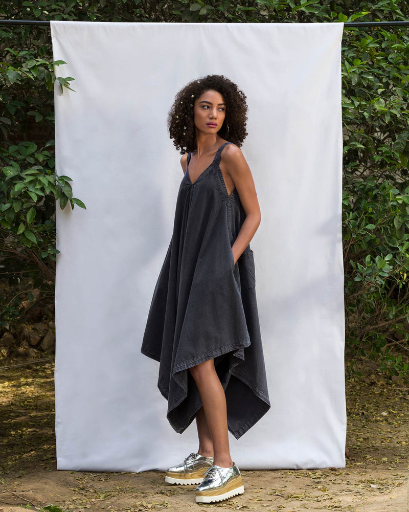 Uneven Poplin Hem Jumpsuit