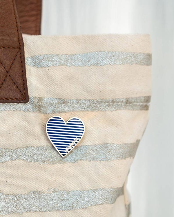 Stripey Heart Pin