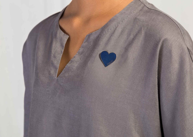 Stripey Heart Pin