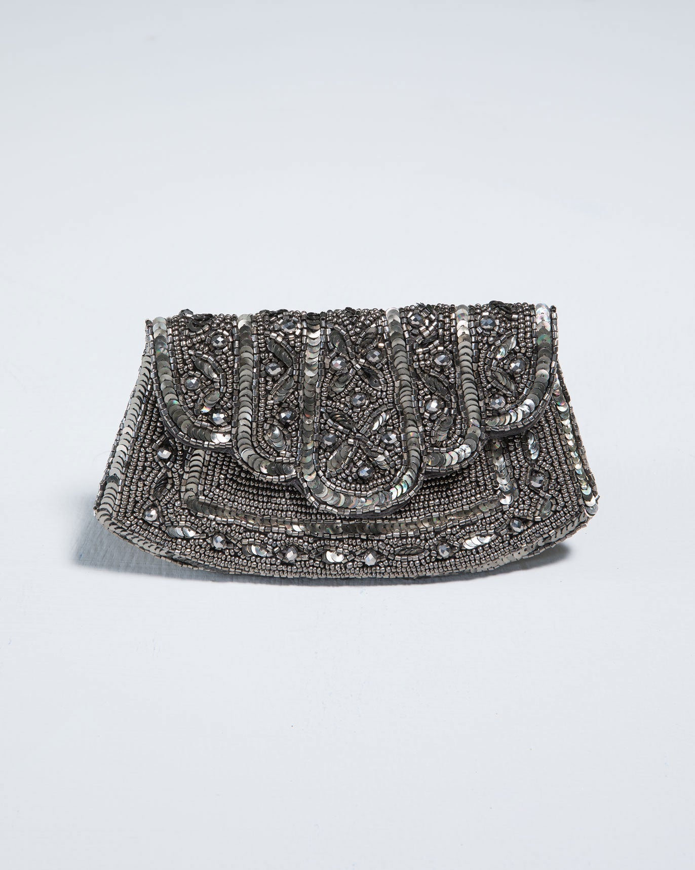 Vintage Hand Clutch - Grey
