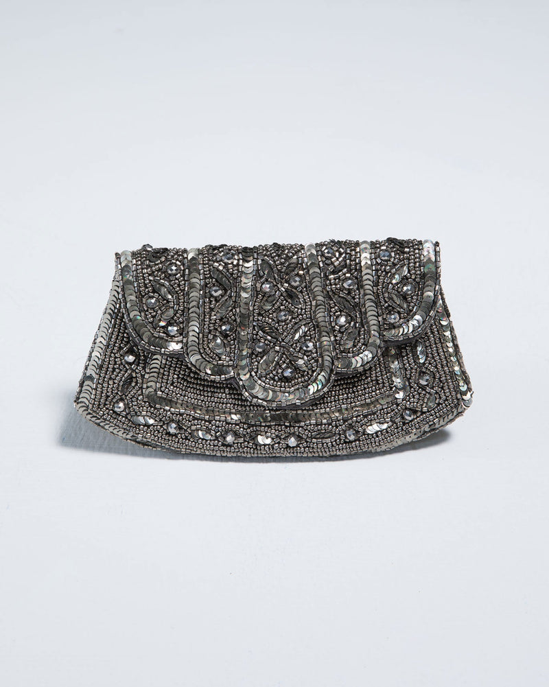 Vintage Hand Clutch - Grey