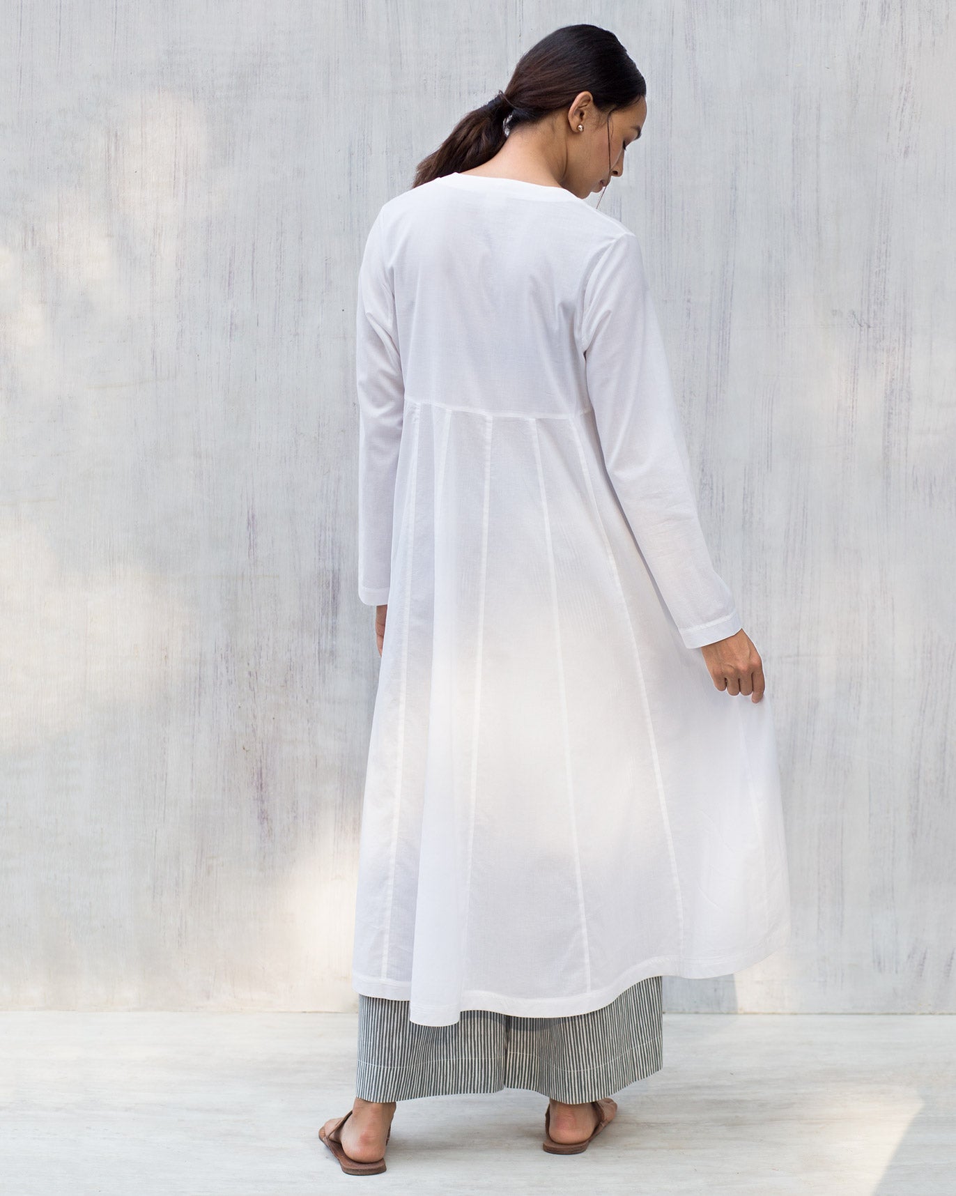 Tisya Plain Kurta - White