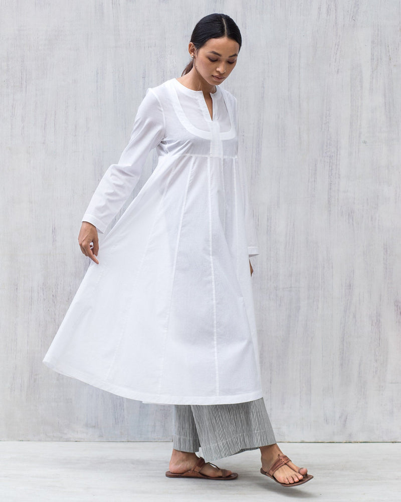 Tisya Plain Kurta - White