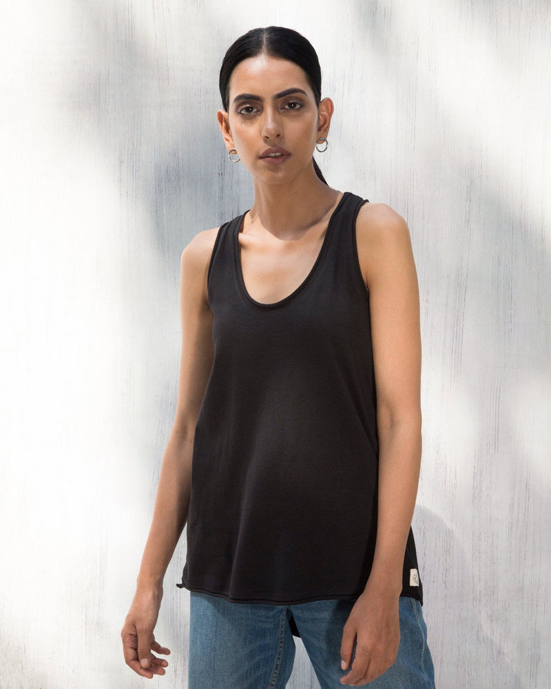 Ukiyo Racerback Tank - Black