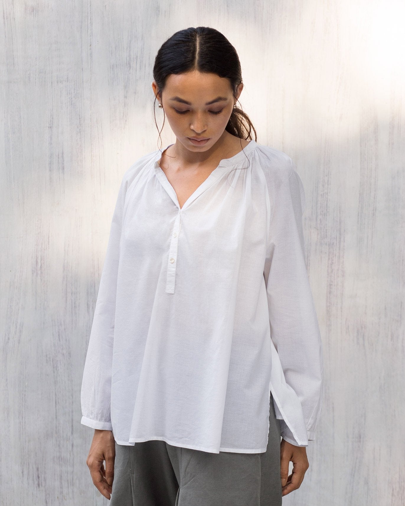 Ukiyo Peasant Top - White