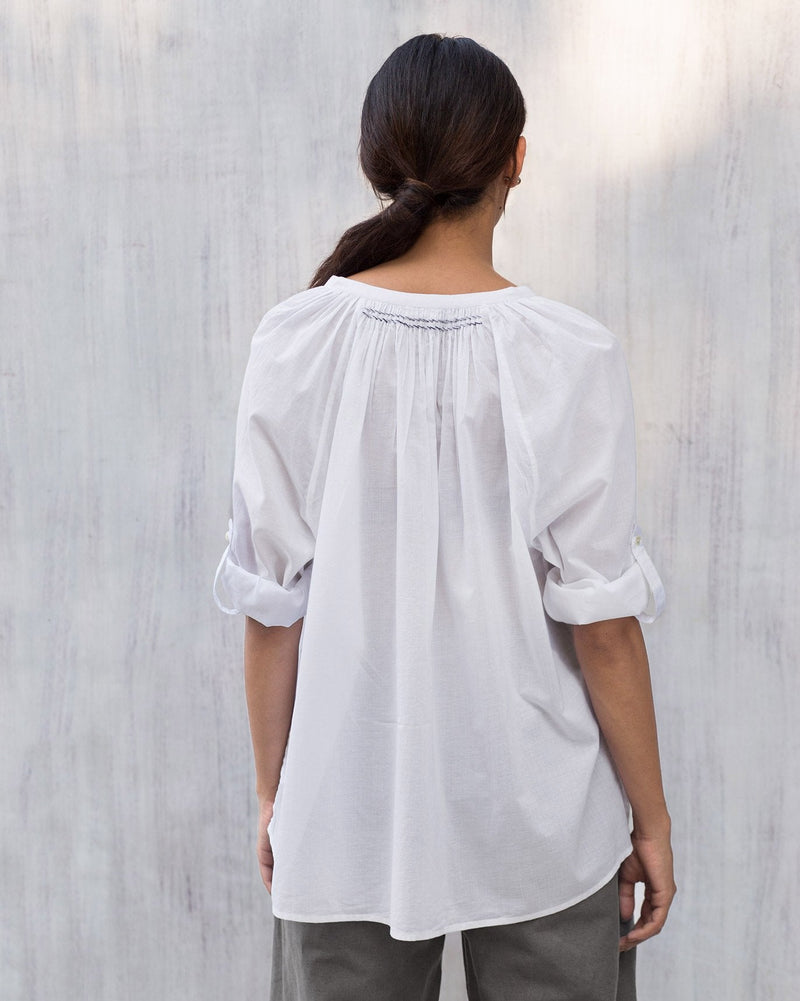 Ukiyo Peasant Top - White