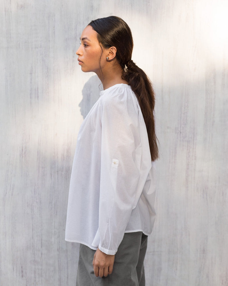 Ukiyo Peasant Top - White