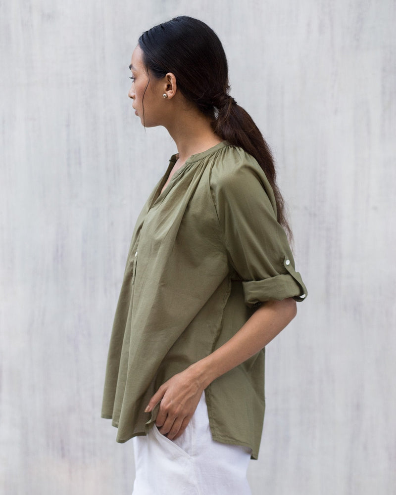 Ukiyo Peasant Top - Green