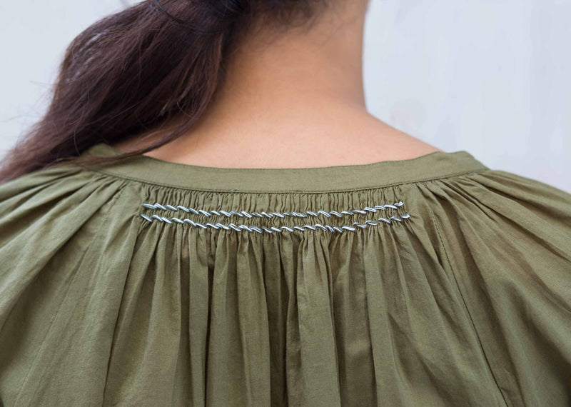 Ukiyo Peasant Top - Green