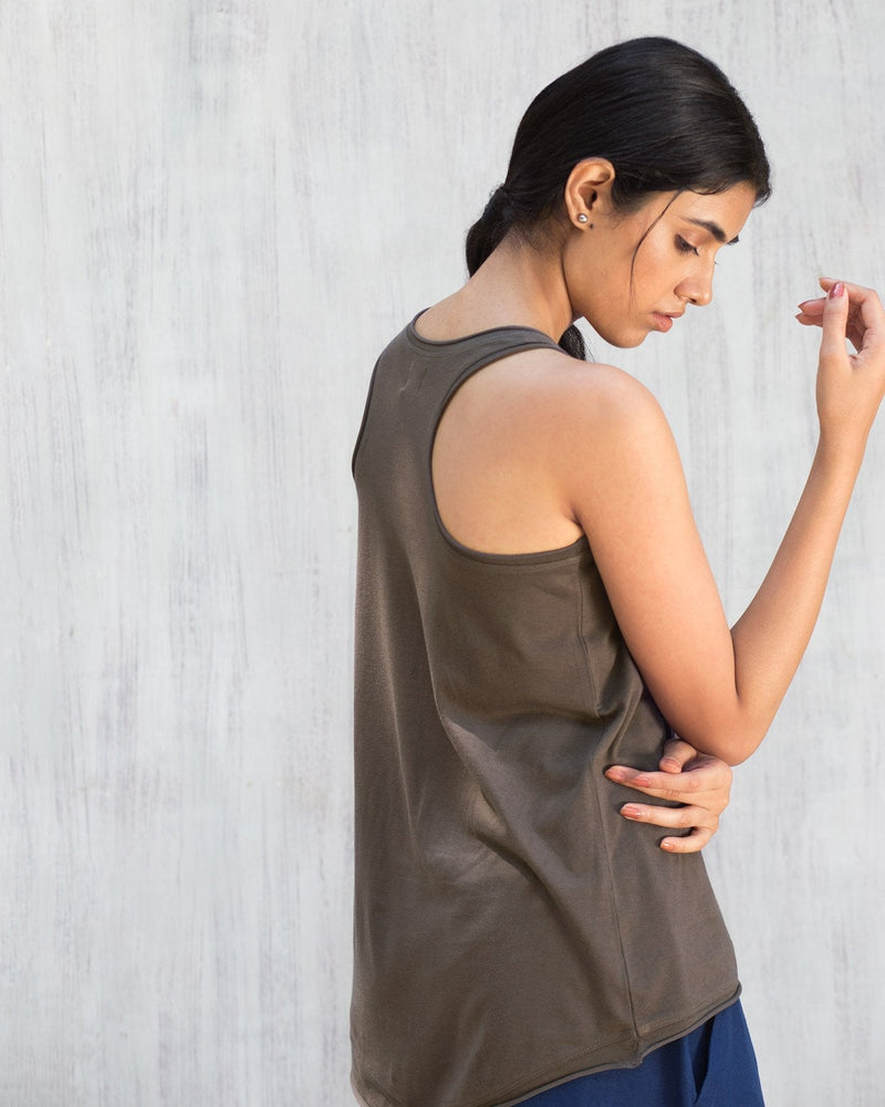 Ukiyo Racerback Tank - Charcoal