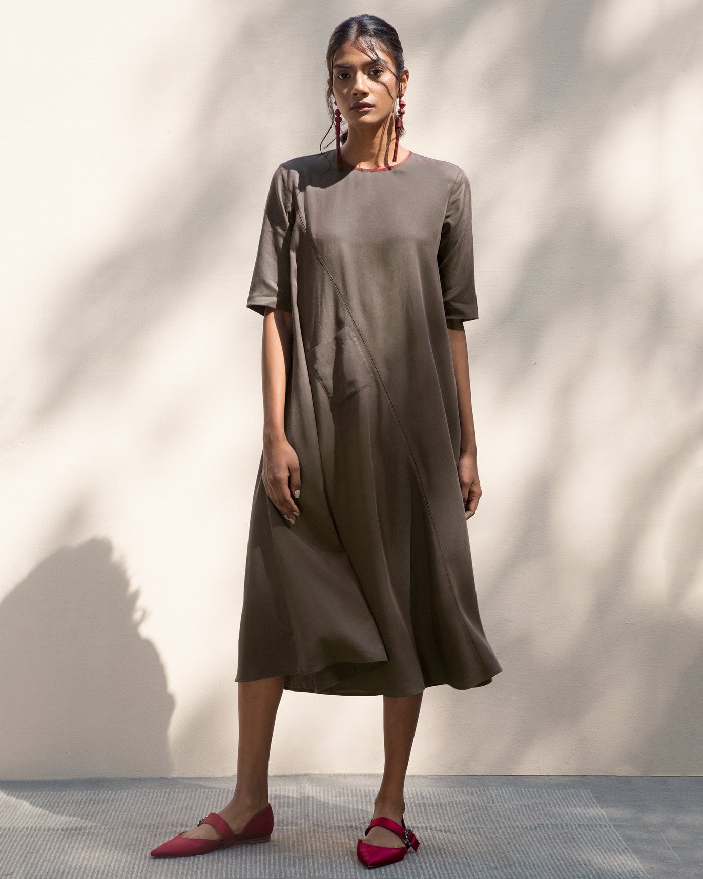 Side Band Kurta - Charcoal