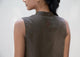 Sleeveless Band Collar Top - Charcoal