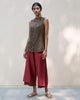 Sleeveless Band Collar Top - Charcoal