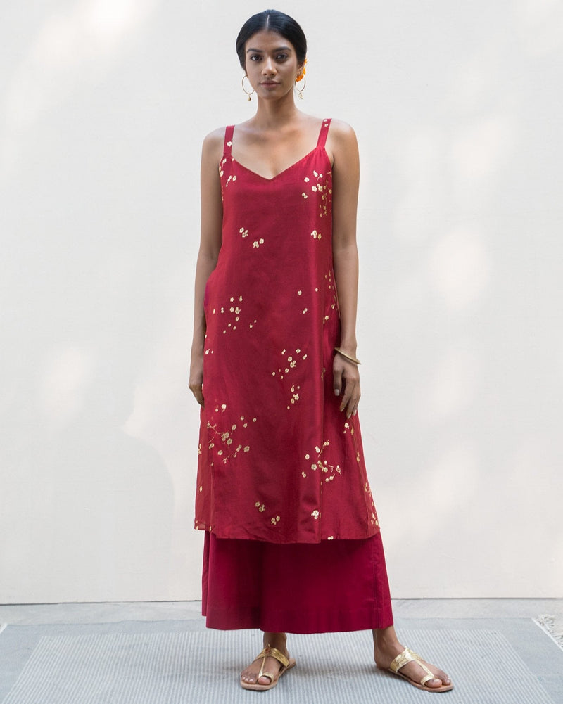 Strappy Kurta - Red