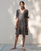 V-Neck Shift Dress - Charcoal