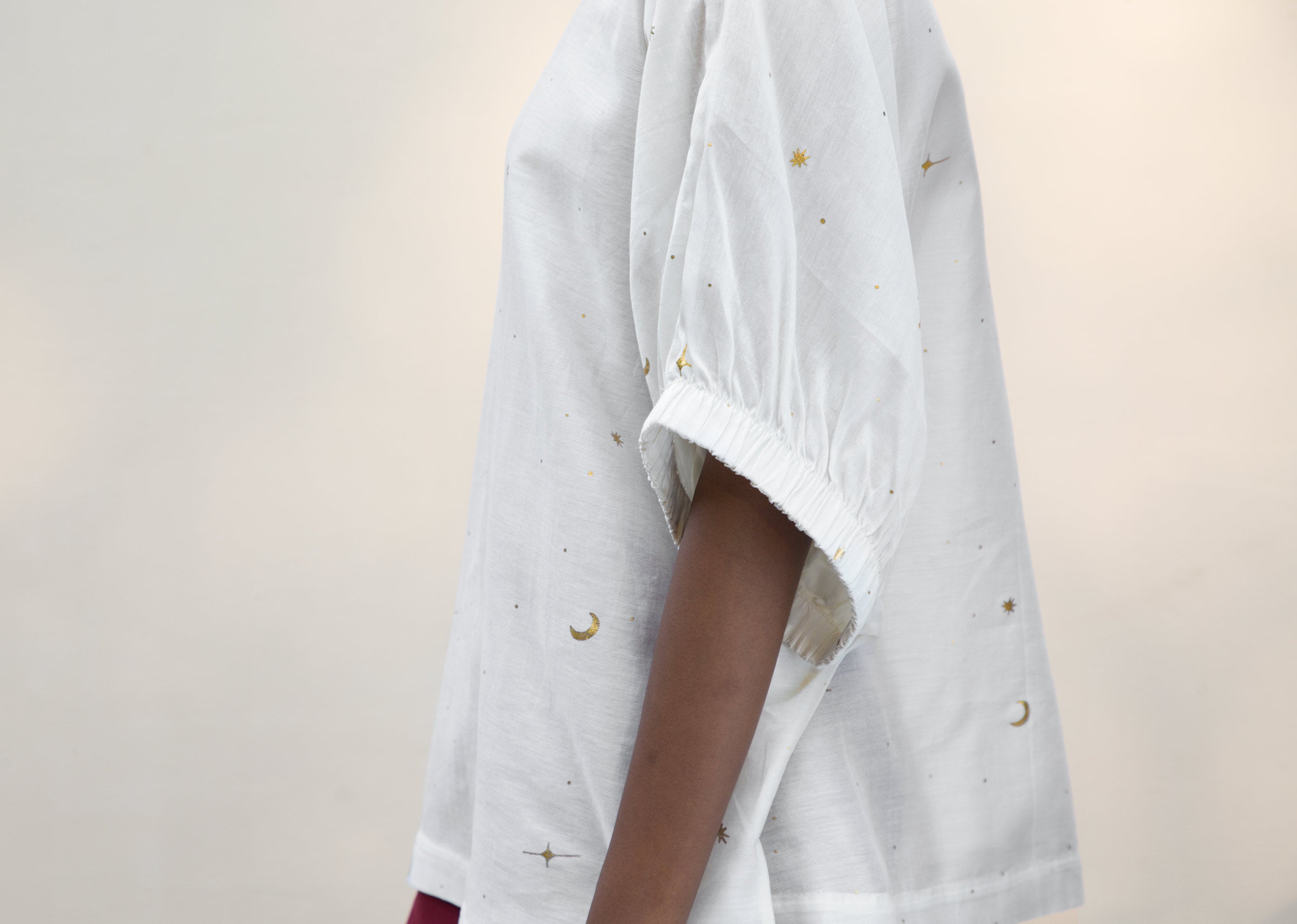 Sleeve Tie Top - Ivory