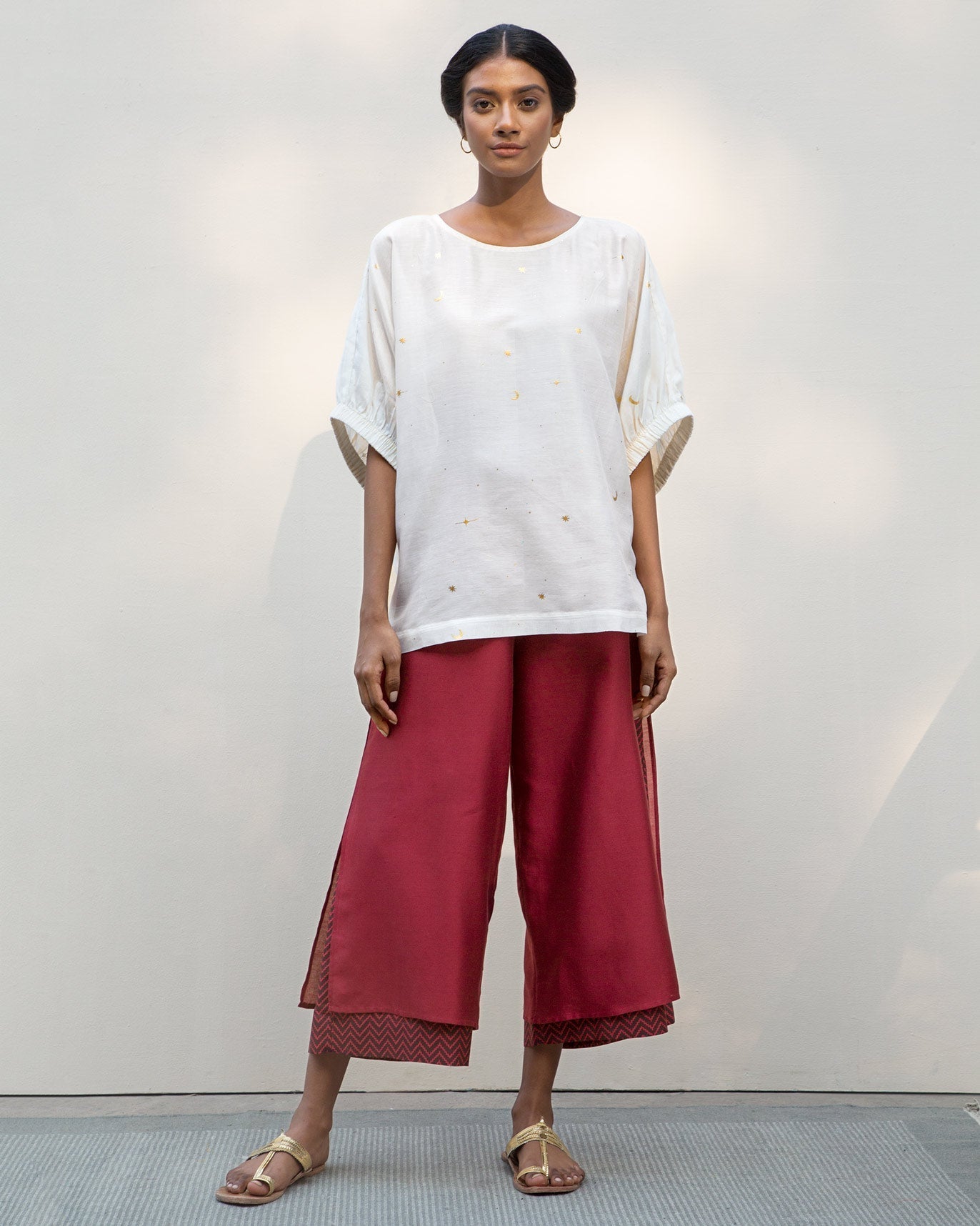 Sleeve Tie Top - Ivory