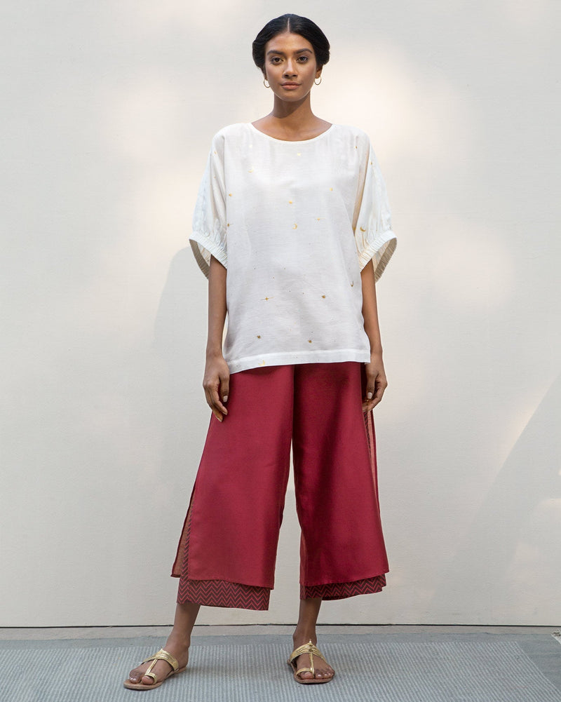 Sleeve Tie Top - Ivory