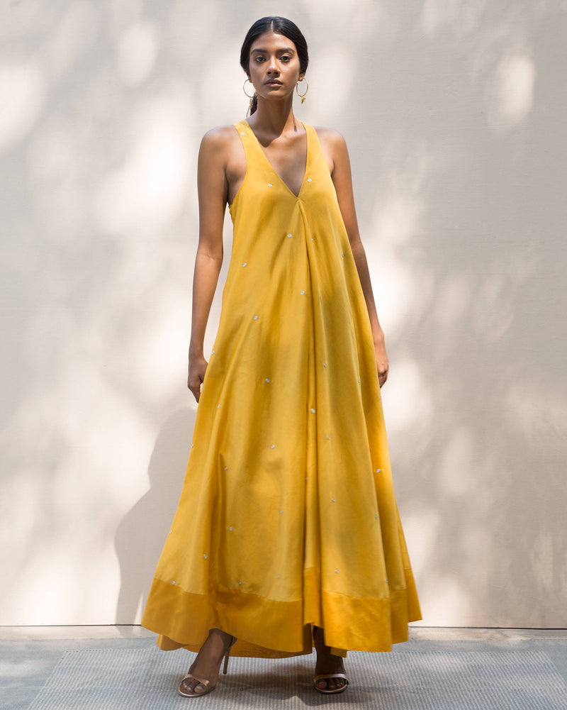 Akira Twist Back Dress - Yellow