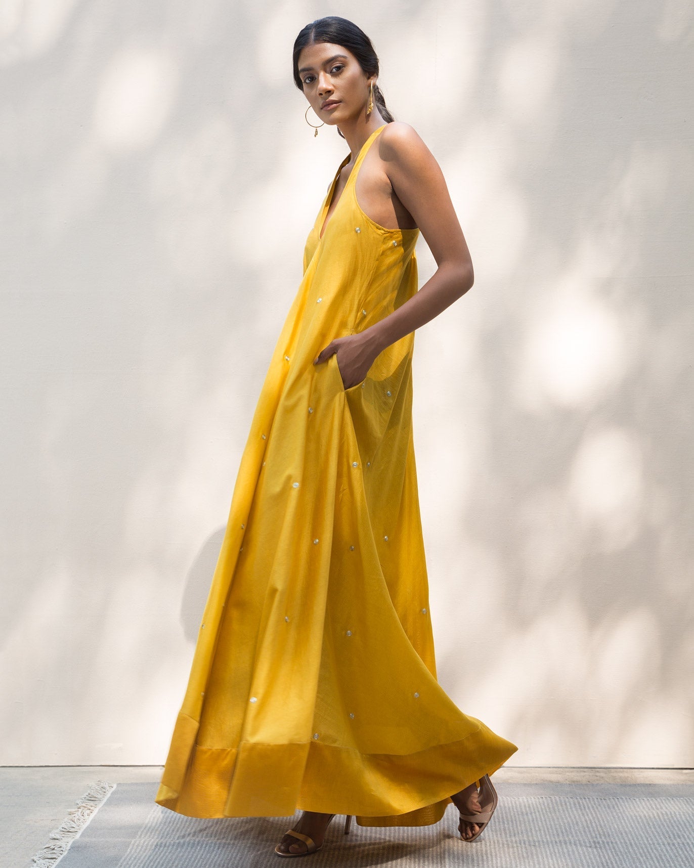 Akira Twist Back Dress - Yellow