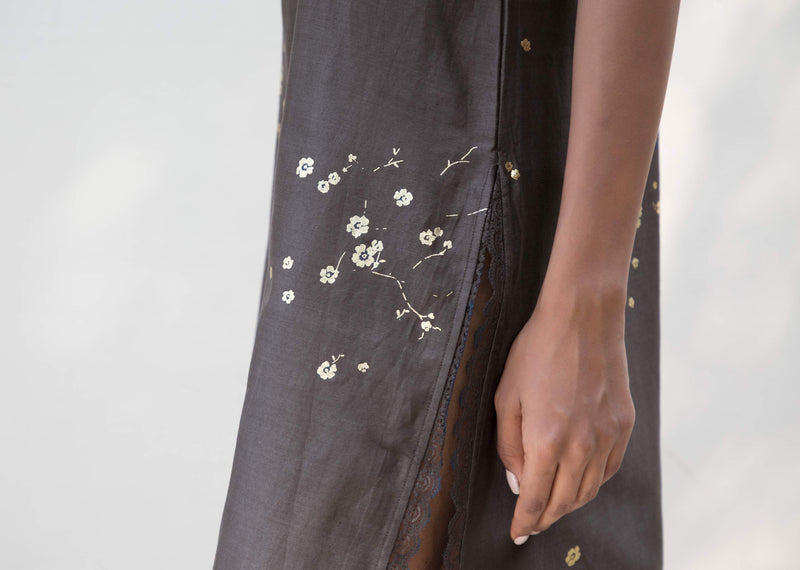 Strappy Long Foil Slip