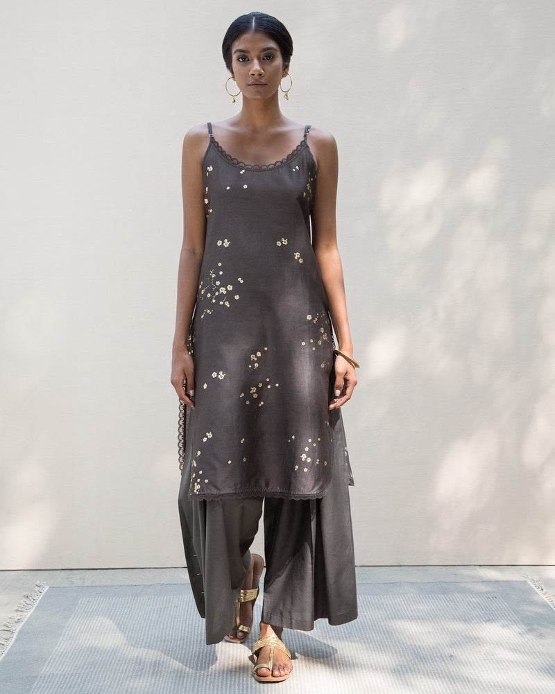 Strappy Long Foil Slip