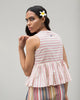 Twisted Sleeveless Stripe Top - Red