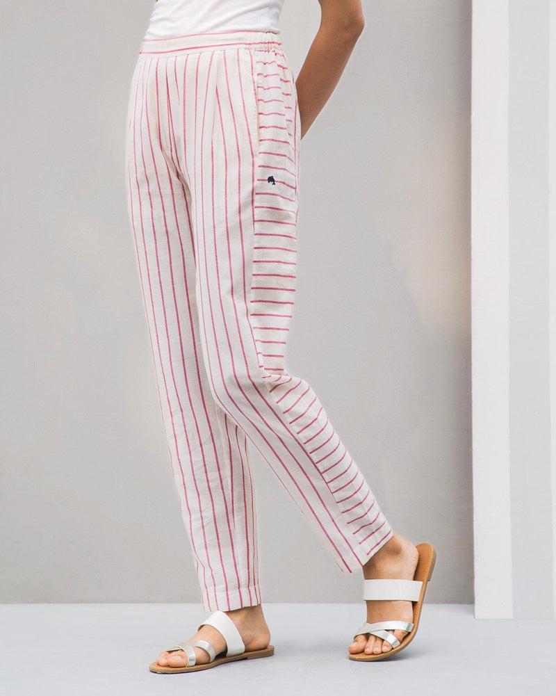 Side Elastic Narrow Pants - Red