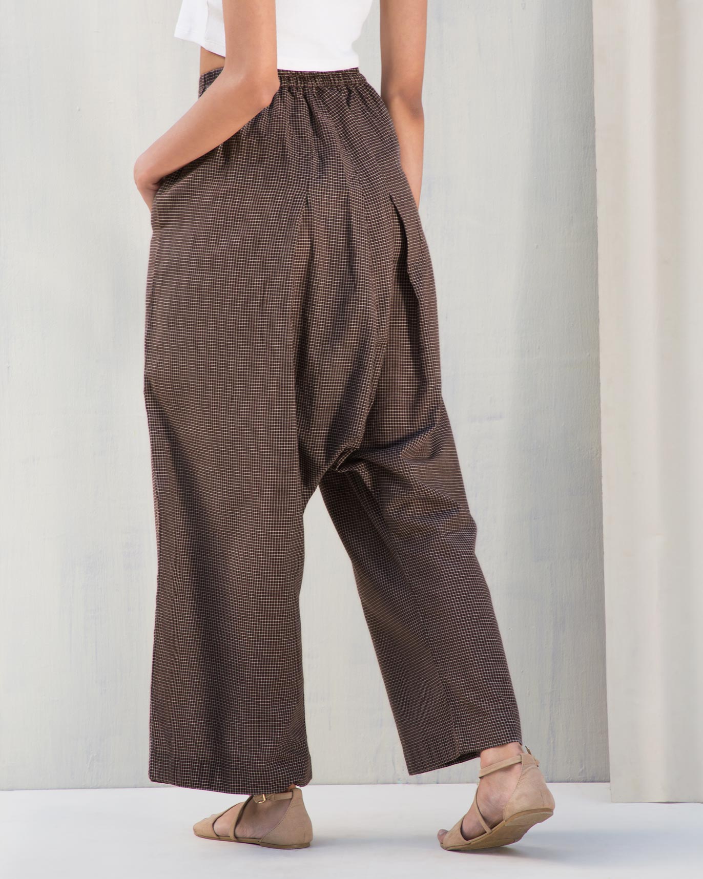 Wide Leg Drop Crotch Pants