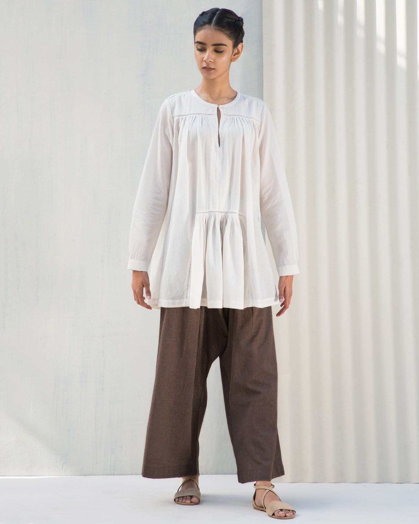Wide Leg Drop Crotch Pants