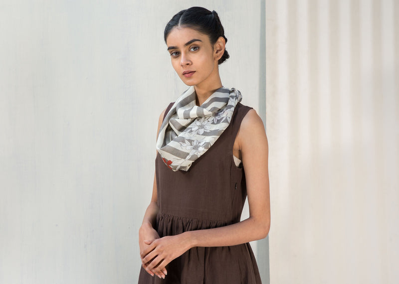 Stripe Floral Scarf