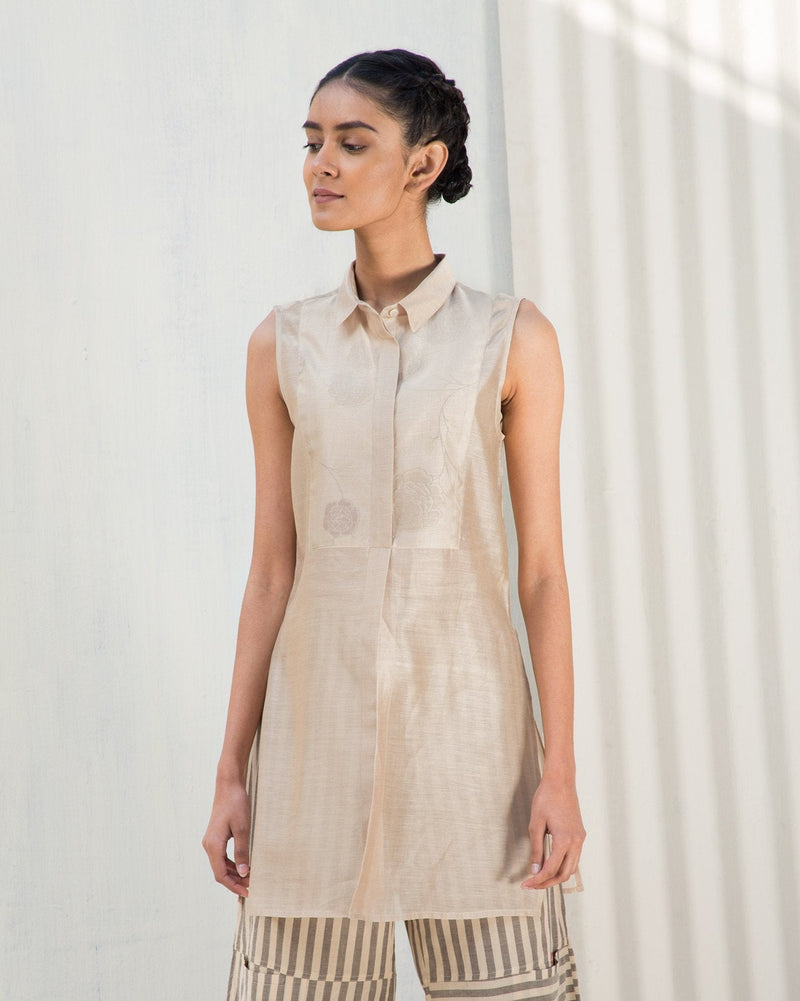Sleeveless Yoke Top