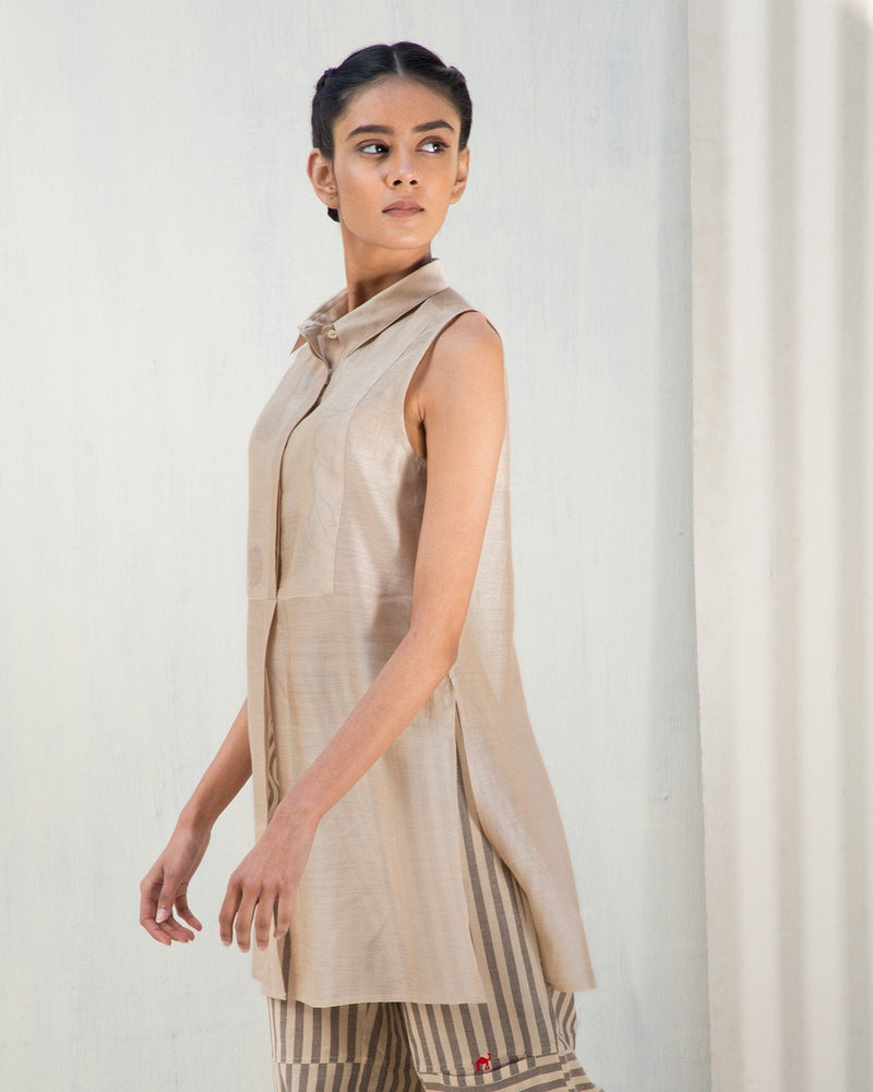 Sleeveless Yoke Top