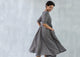 Waist Dot Pleat Dress