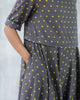 Waist Dot Pleat Dress