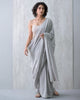 Teardrop Cotton Sari - Grey