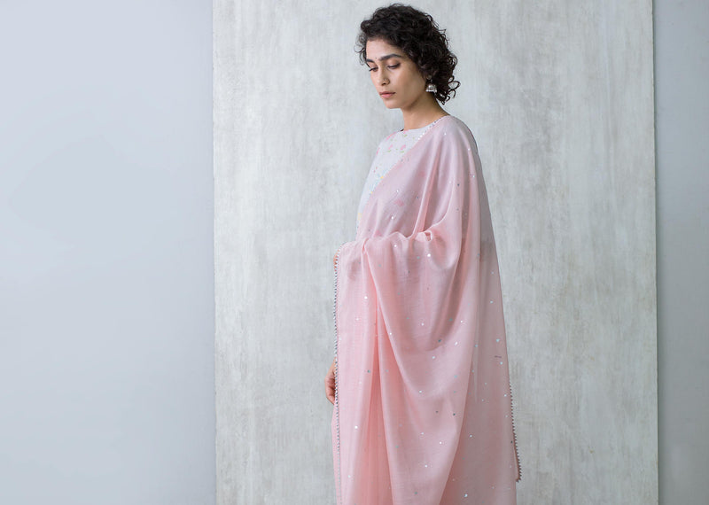 Teardrop Chanderi Sari - Pink