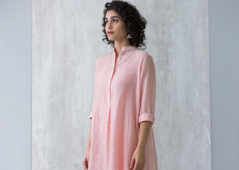 Smocked Back Kurta & Slip Set