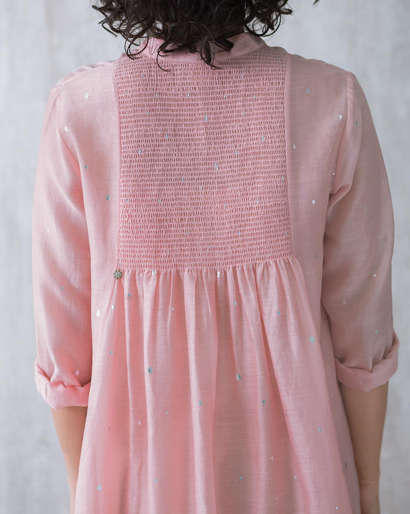 Smocked Back Kurta & Slip Set