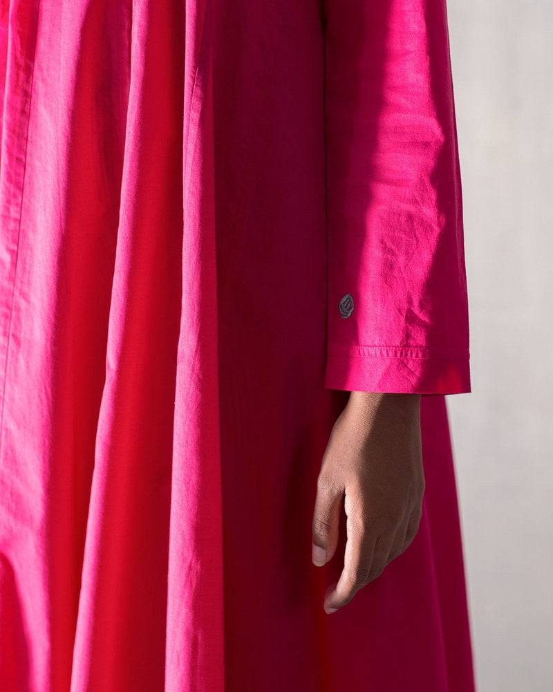 Tisya Plain Kurta - Fuchsia