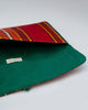 Stripe Flap Clutch- Red & Brown