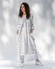 V-Neck Kaftan - White & Black