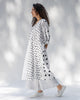 V-Neck Kaftan - White & Black