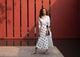 Side Knot Skirt - White & Black