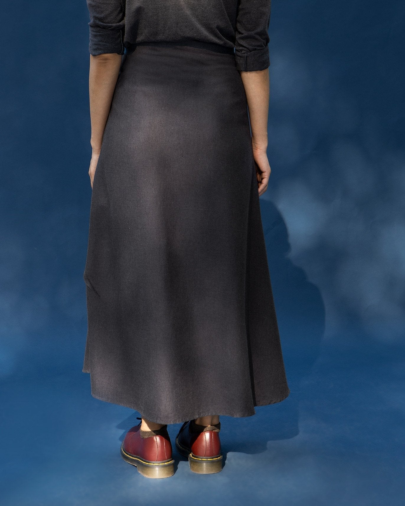 Side Knot Skirt - Charcoal